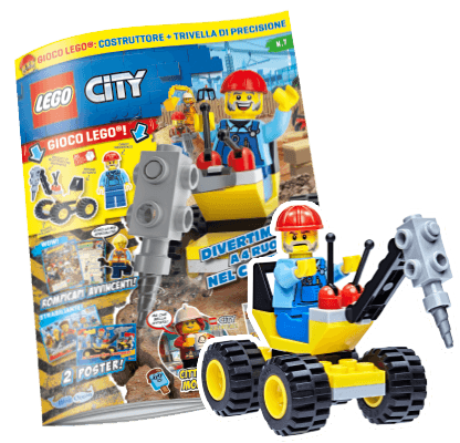 Rivista LEGO CITY N. 7 - COSTRUTTORE + TRIVELLA DI PRECISIONE
