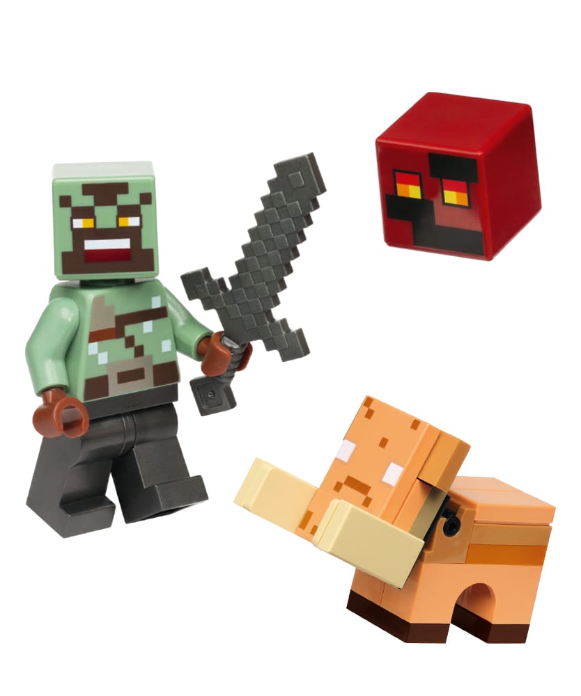 Rivista LEGO Minecraft PLUS n.8 + BABY HOGLIN + CUBO DI MAGMA + EROE DEL NETHER!