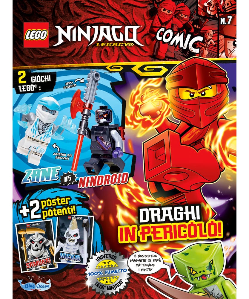 Rivista LEGO NINJAGO LEGACY COMIC n.8 con 2 GIOCHI : ZANE vs NINDROID