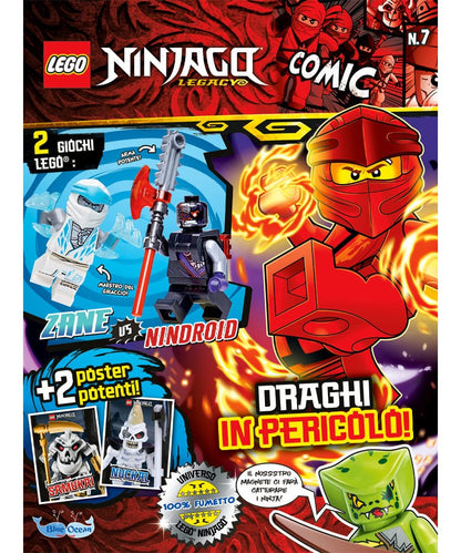 Rivista LEGO NINJAGO LEGACY COMIC n.8 con 2 GIOCHI : ZANE vs NINDROID