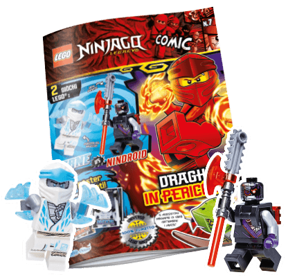Rivista LEGO NINJAGO LEGACY COMIC n.8 con 2 GIOCHI : ZANE vs NINDROID