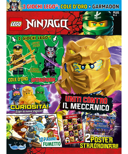 Rivista LEGO NINJAGO PLUS n.6 con 2 GIOCHI : COLE D’ORO + GARMADON
