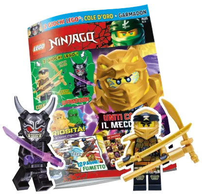 Rivista LEGO NINJAGO PLUS n.6 con 2 GIOCHI : COLE D’ORO + GARMADON