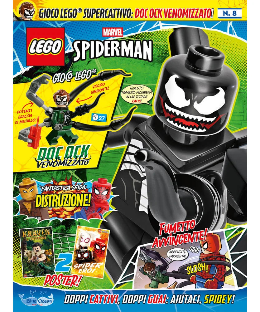 Rivista LEGO SPIDER-MAN n. 8 + DOC OCK VENOMIZZATO