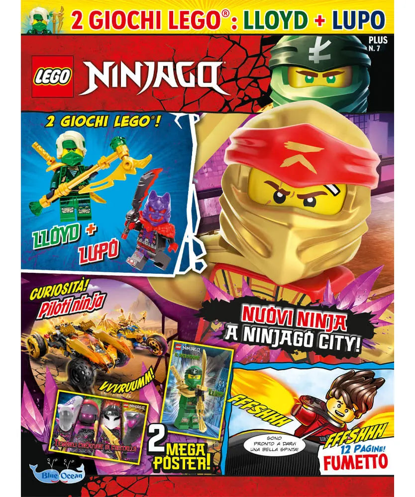 Rivista LEGO NINJAGO Plus n. 7 + 2 GIOCHI LEGO: LLOYD + LUPO