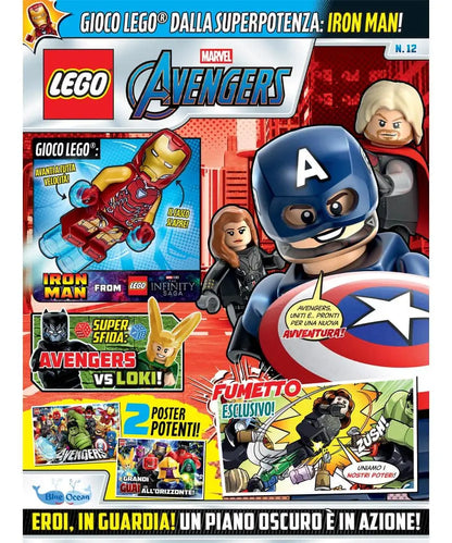 Rivista LEGO MARVEL AVENGERS n.12 + minifigure IRON MAN