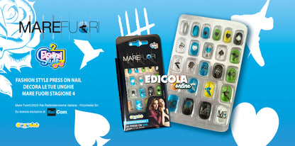Ensemble de faux ongles, nail art adhésif, bord de mer, hors saison, 4 looks tendance