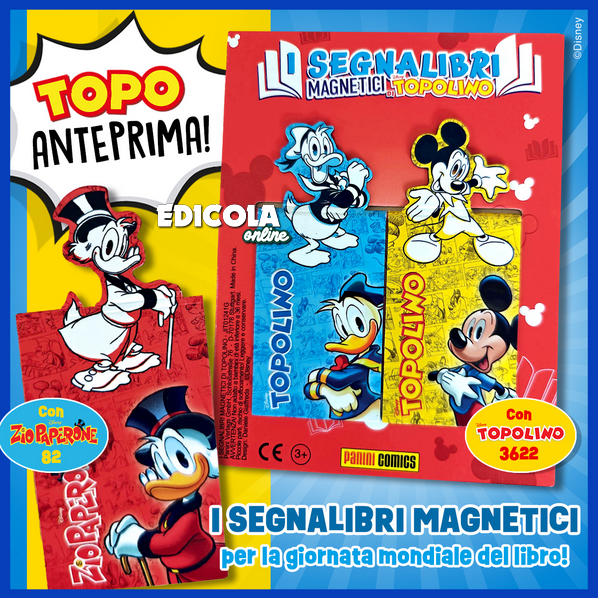Lot de 3 marque-pages magnétiques + BD Mickey Mouse 3622 + BD Oncle Picsou 82 