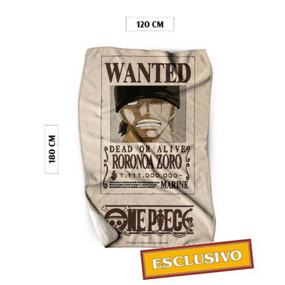 Coperta Plaid One Piece 180x120 cm - Wanted Zoro