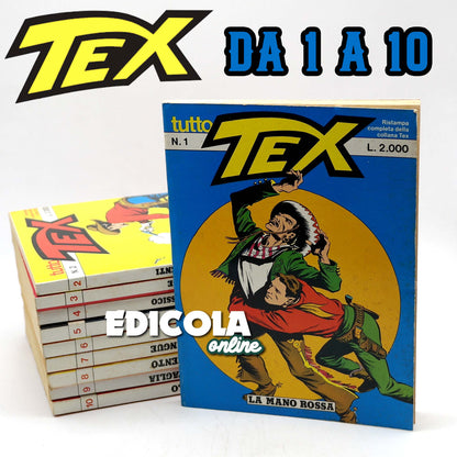 Fumetti Tutto TEX WILLER Ristampa Completa da n 1 a 10 La Mano Rossa lotto Usati