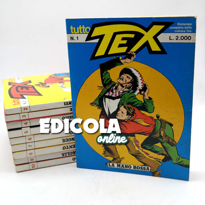 Fumetti Tutto TEX WILLER Ristampa Completa da n 1 a 10 La Mano Rossa lotto Usati