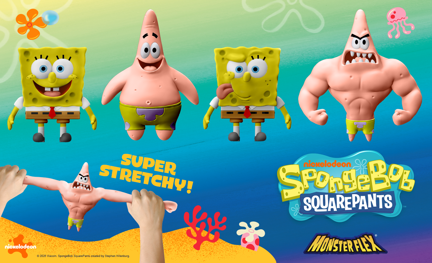 Scegli personaggio SPONGEBOB Squarepants MONSTERFLEX Action Figure allungabili (2026)