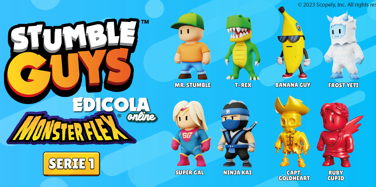 Personaggi STUMBLE GUYS Serie 1 2 Action Figure 3D Super Allungabili Monsterflex