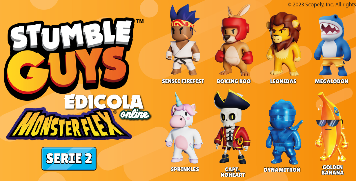 Personaggi STUMBLE GUYS Serie 1 2 Action Figure 3D Super Allungabili Monsterflex