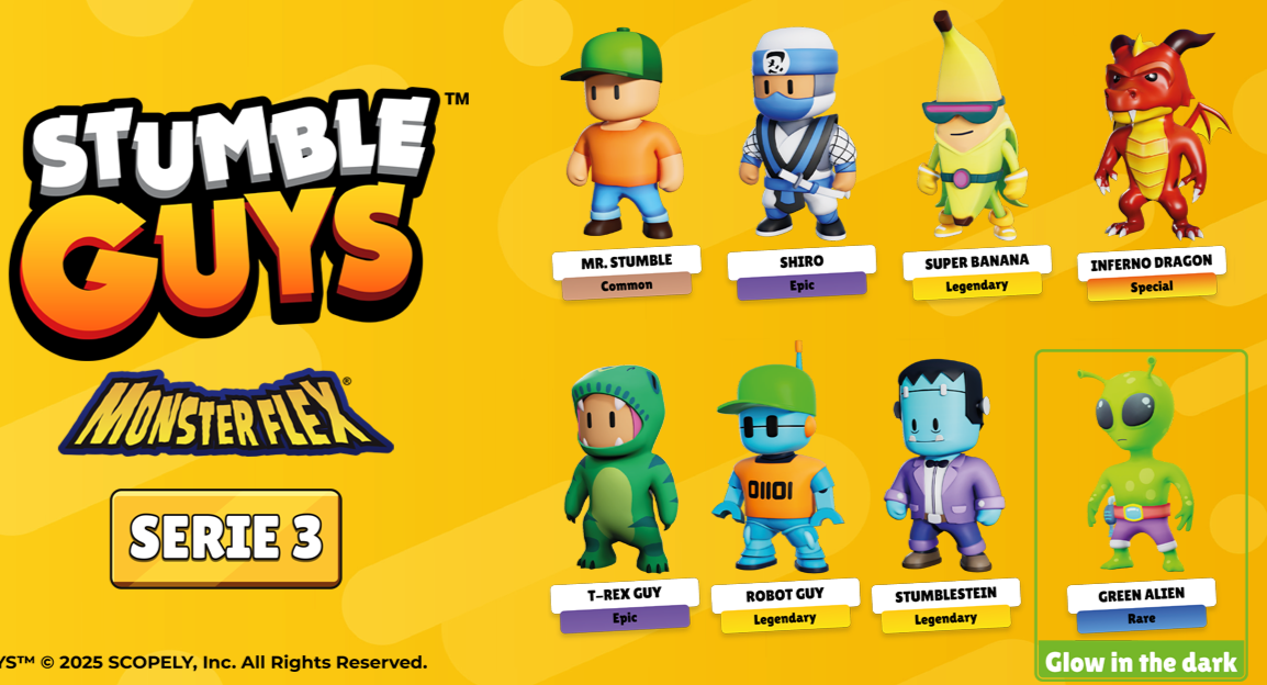STUMBLE GUYS Charaktere Serie 1 2 Monsterflex Super ausziehbare 3D-Actionfiguren