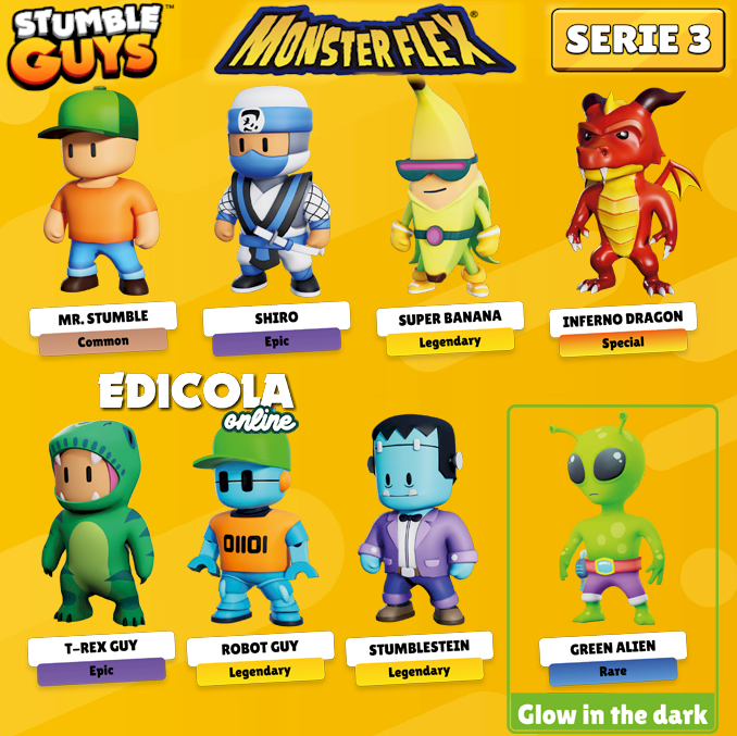 STUMBLE GUYS Charaktere Serie 1 2 Monsterflex Super ausziehbare 3D-Actionfiguren