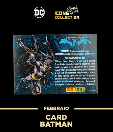 DC Icons Black Gold - Card 3D Metallica Esclusiva