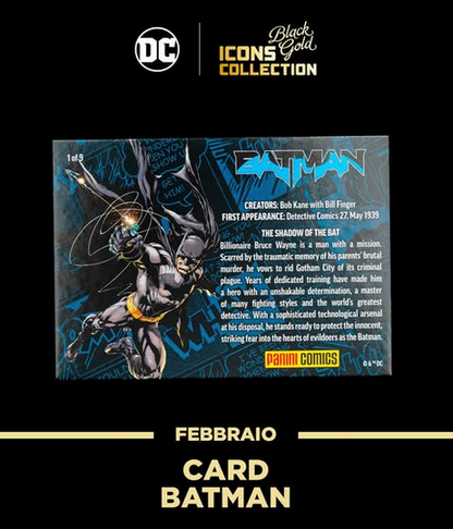 DC Icons Black Gold - Card 3D Metallica Esclusiva