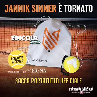 Libro e gadget Jannik SINNER Numero 1 Sacca Volpe Rossa ufficiale