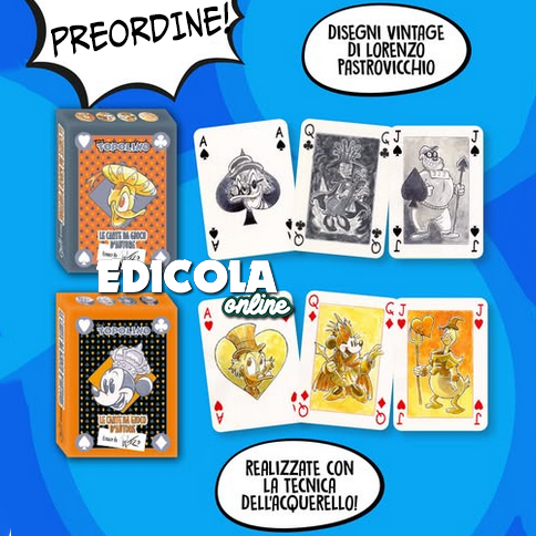 Fumetto TOPOLINO 3637 + 3638 Sigillato Edicola da Collezione + 2x Mazzo di carte Blisterato
