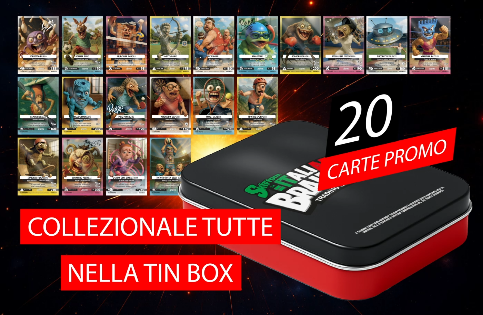 Set Completo Tin Box + 4 Bustine di Skifidol Italian Brainrot - 20 card promo (Corriere dello Sport)