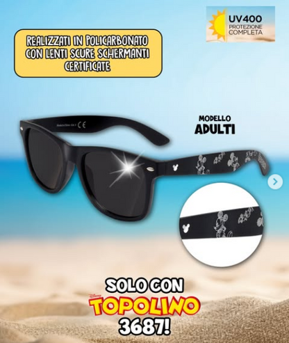 Fumetto Topolino n. 3687 Con Gadget Occhiali da Sole ( Adulto o Bambini )