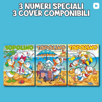 [Preordine] Set 3 Fumetti Topolino 3687 3688 3689 - Cover Componibili Speciale Estate 2026