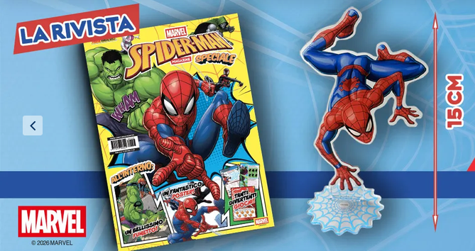 Rivista Spider-Man Magazine Speciale con Statuetta in Acrilico 15cm
