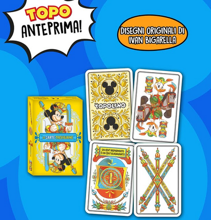 Fumetto Topolino n. 3698 con Gadget Carte da gioco Trevigiane di Ivan Bigarella