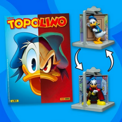Set 2 Fumetti di Topolino: Diorama Paperino e Paperinik ( Statua Peperino / Paperinik ) Statuetta 3D