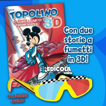 Fumetto speciale Topolino 3D con Occhialini 3D Inclusi