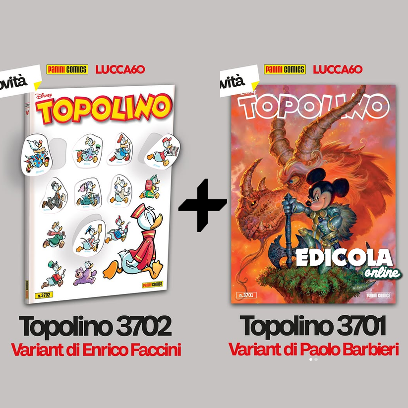 Fumetto di TOPOLINO Variant Cover 3701 e/o 3702 Libretto Originale Lucca Comics 2026