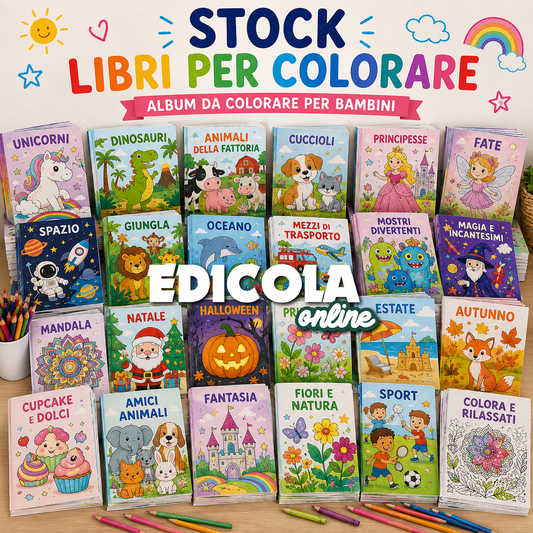 Stock di LIBRI da COLORARE per Bambini - Album Nuovi da Edicola
