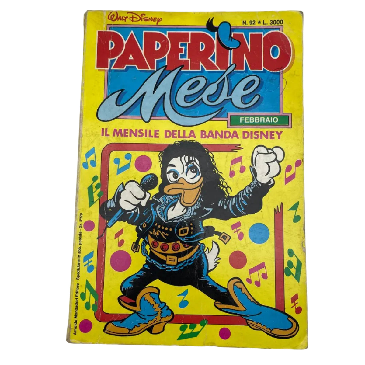 Strip strip s naslovnicom posvećenom Michaelu Jacksonu - Paperino Mese 1988.