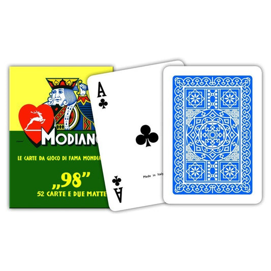 1 blaues Deck – Modiano Poker Rummy 98 Spielkarten – 54 Karten