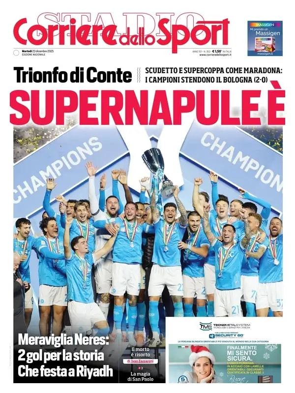 Journal - TuttoSport Tutto Sport du 18.06.2020 - Naples remporte la Coupe d'ITALIE