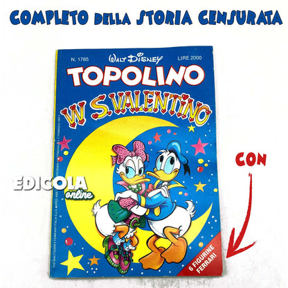 Fumetto di TOPOLINO tradisce Minnie Libretto Censurato n. 1785 San Valentino