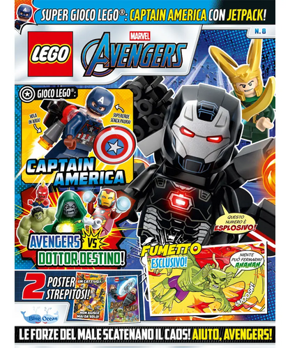 Rivista LEGO MARVEL AVENGERS n.8 + MINIFIGURE CAPTAIN AMERICA