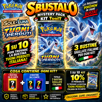 Mystery Pack Pokèmon by Sbustalo.com - 3 Bustine Sigillate Italiane Garantite - Possibilità Tuoni Perduti ITA 1 su 10