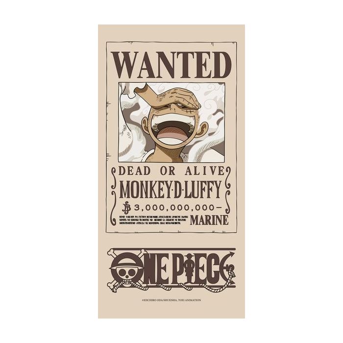 Serviette de plage officielle One Piece 160x80 - Motif « Monkey D. Luffy » recherché