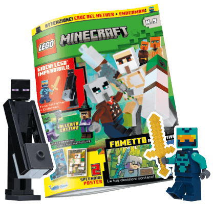Rivista LEGO Minecraft n.9 + SET LEGO: EROE DEL NETHER + ENDERMAN