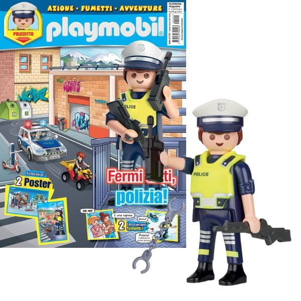 Playmobil Magazine - N°2 de 2024 + Policier avec radio et accessoires