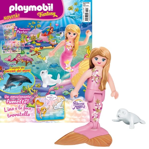 Magazine Playmobil Pink - N°4 de 2024 + Sirène avec bébé phoque