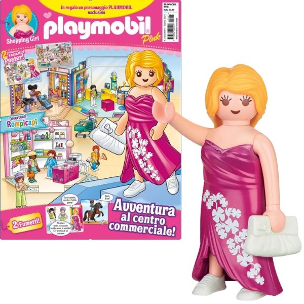 Playmobil Pink Magazine - No. 5 of 2024 + Shopping girl with changeable dress