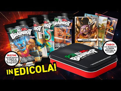 Set Completo Tin Box + 4 Bustine di Skifidol Italian Brainrot - 20 card promo (Corriere dello Sport)