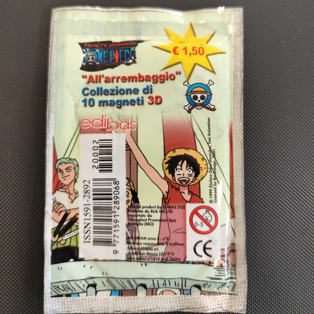 Bustina Sigillata di ONE PIECE All' Arembaggio - Personaggio Magnete 3D Ufficiale della Serie TV