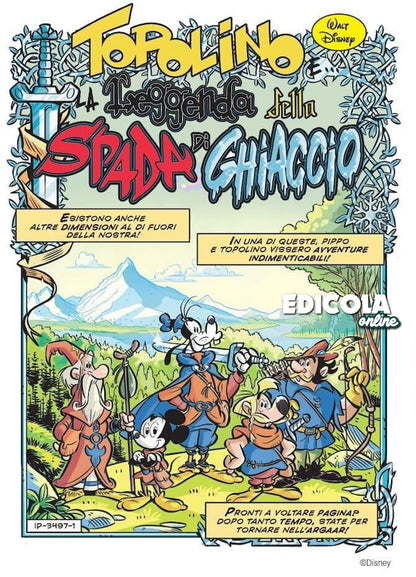 Set 4 Fumetti TOPOLINO e la SPADA di GHIACCIO Serie Completa 3497 3498 3499 3500