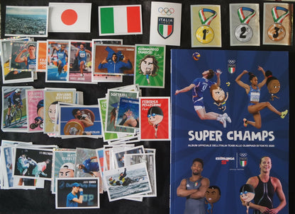 Album Completo Figurine Esselunga Super Champs Tokyo 2020 + Rookie Jannik Sinner