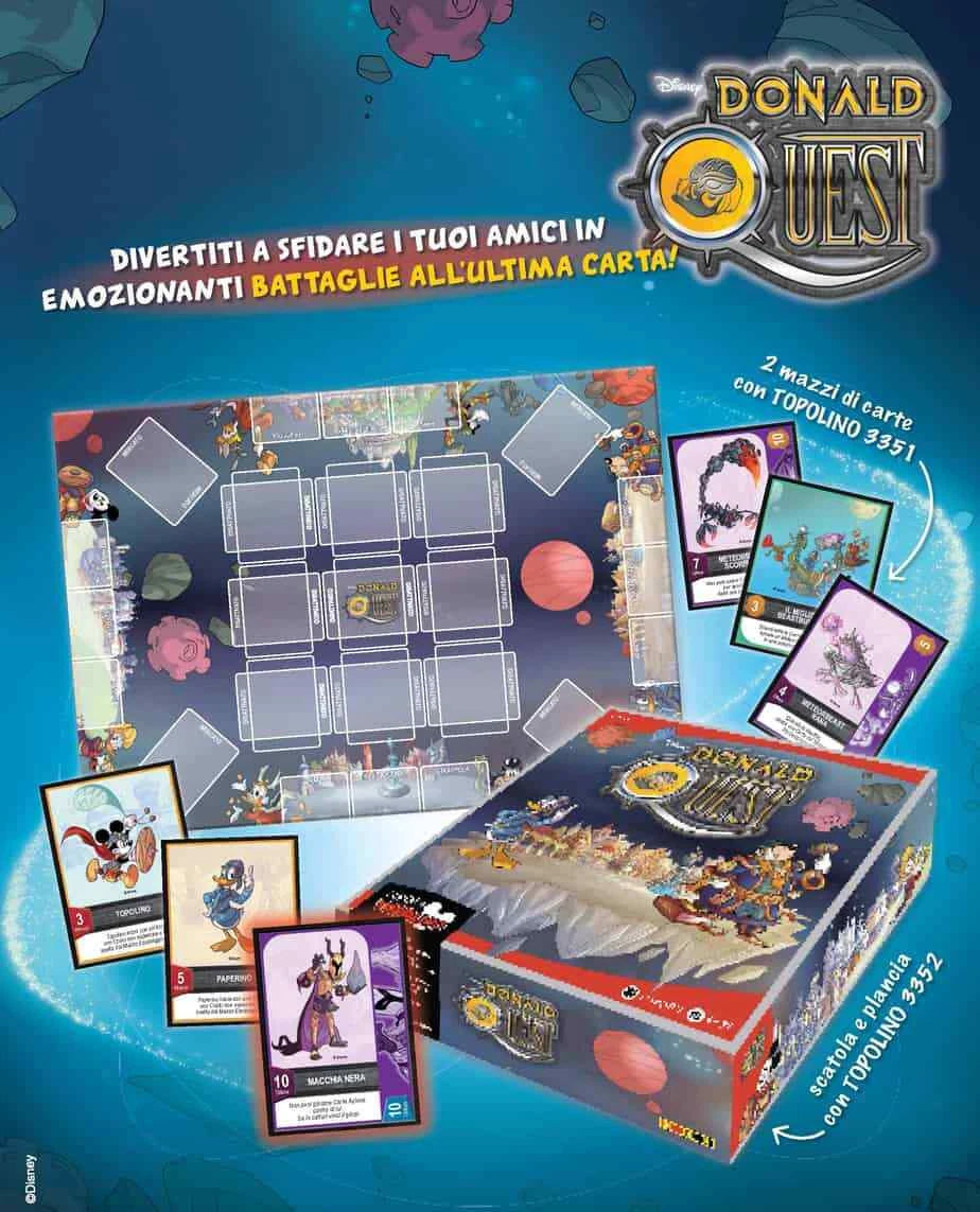 Topolino n. 3351 e 3352 con gioco da tavolo di Donald Quest Board Game - Blisterati