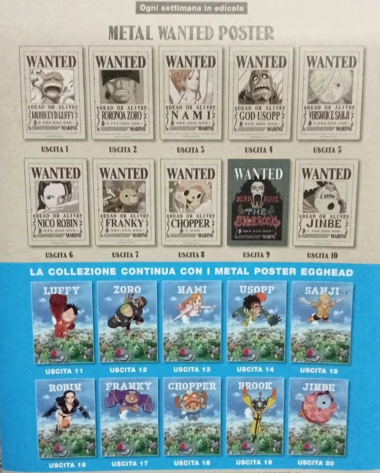 The Treasures of "One Piece" 3D Embossed Metal Poster (TV Sorrisi 2025)